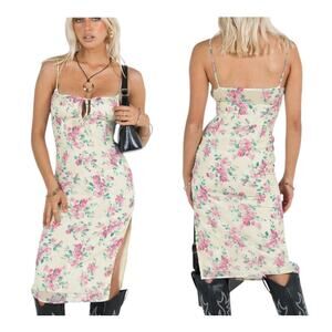 Princess Polly NWT Noda Pink Floral Midi Dress Size 4 Spring Easter Cottagecore